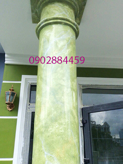 Cột giả đá màu xanh ngọc rêu