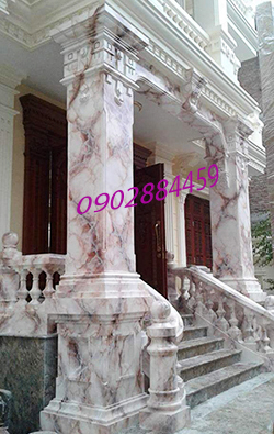 Cột vuông sơn giả đá cẩm thạch ngoại thất