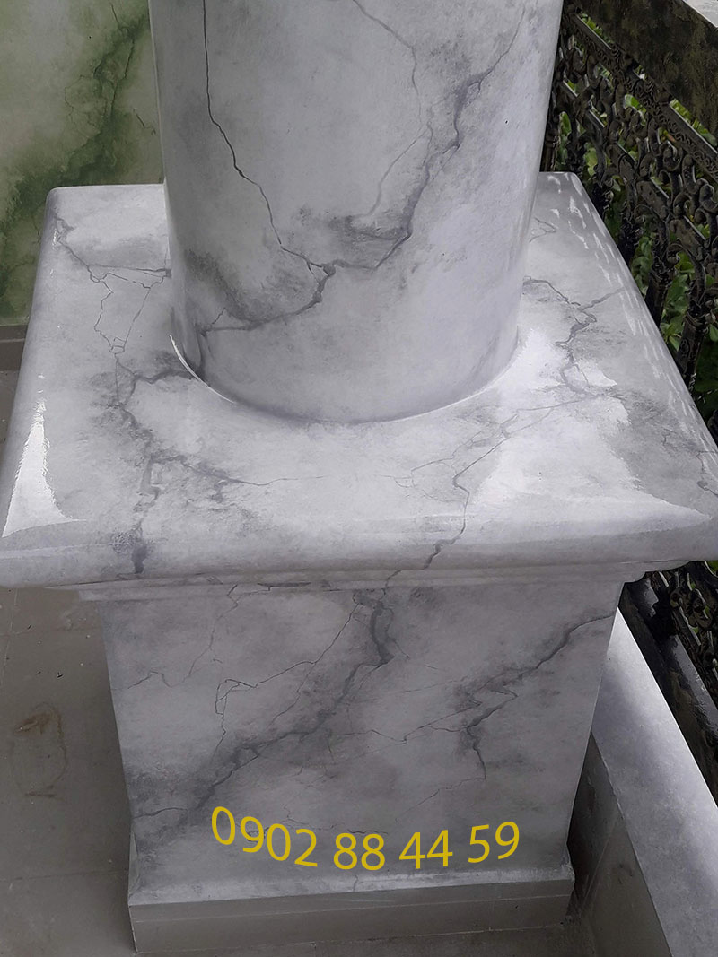 Sơn giả đá cẩm thạch đế trụ tròn