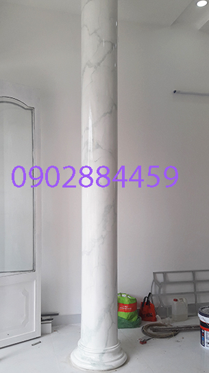 sơn giả đá cẩm thạch cột phòng khách