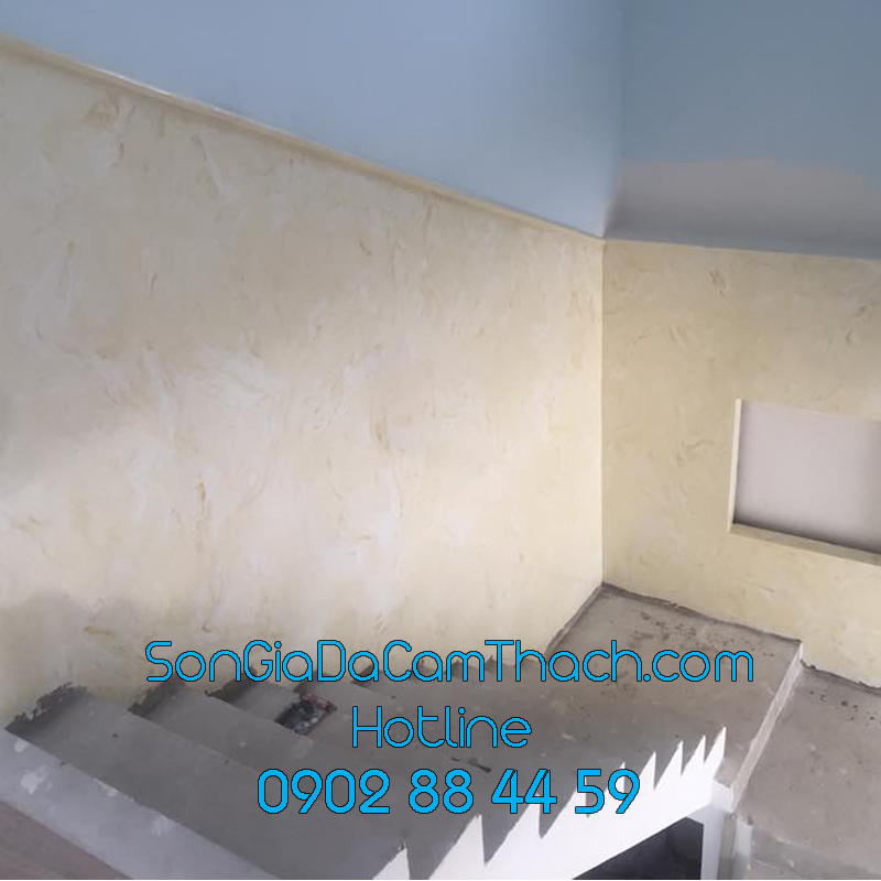 Sơn giả đá cẩm thạch tường cầu thang, sơn giả đá vách cầu thang