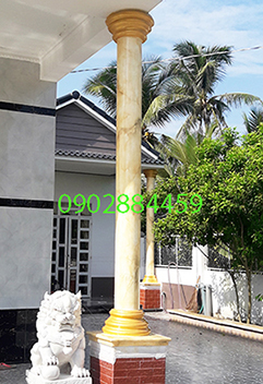 Sơn giả đá cột màu vàng nhạt